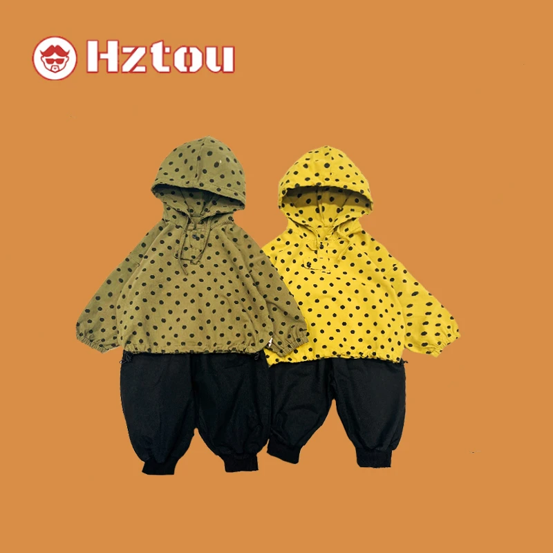 HZT春秋男宝波点可爱百搭个性套装CQ067