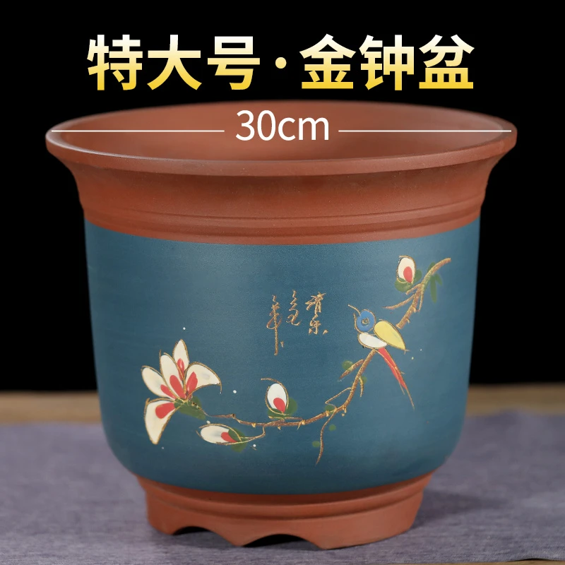 紫砂花盆兰花专用高盆30以上大口径种树特深陶瓷花盆