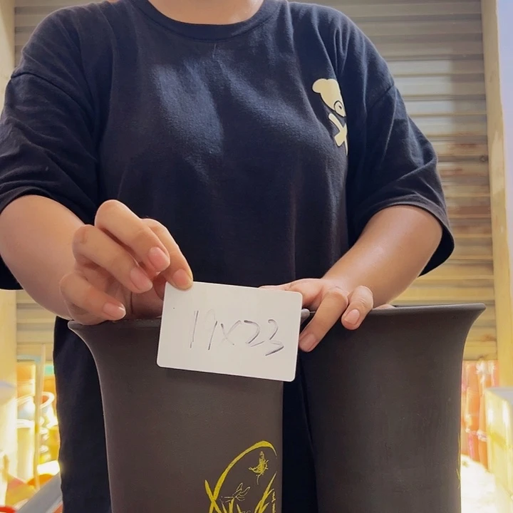 红陶20CM（含）-50CM（不含）印金兰花19➕19