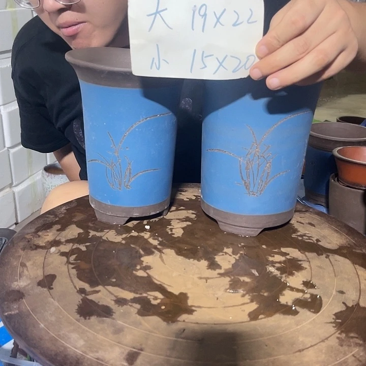 红陶20CM(含)-50CM(不含)篮色兰花盆19/16