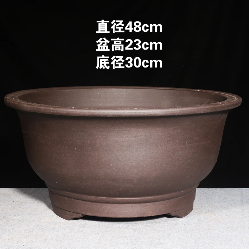 T118号48黑色盆宜兴紫砂花盆阳台种菜盆陶瓷花盆