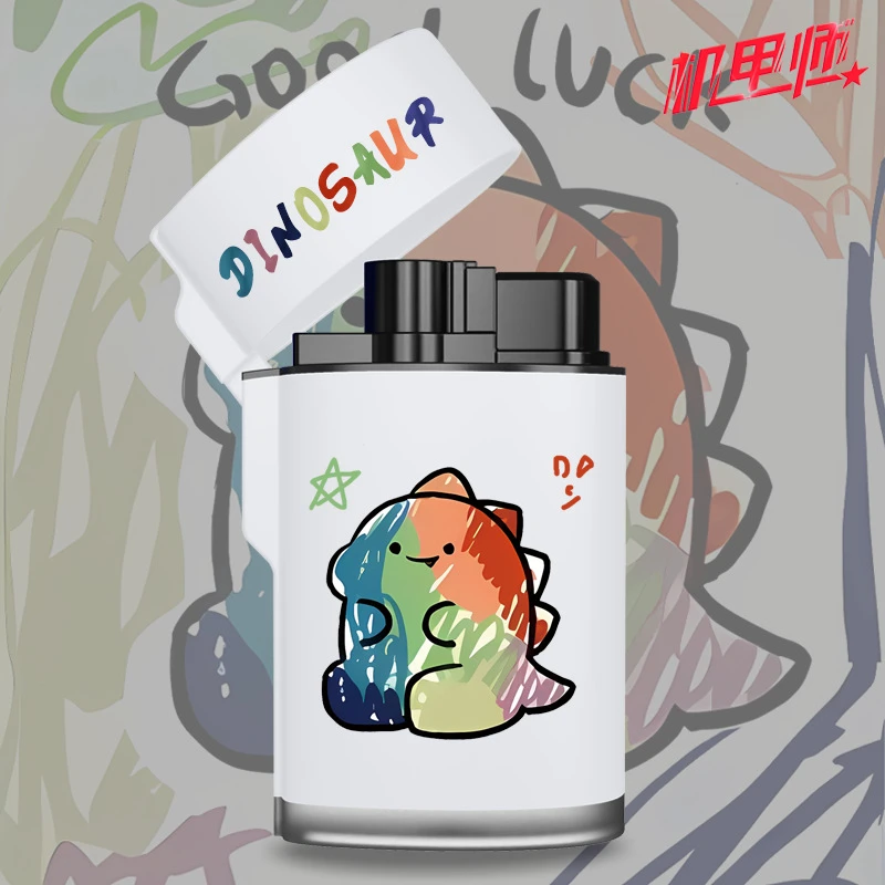 新款防风打火机可充气翻盖蓝色火焰火机可爱个性耐用火机创意礼物