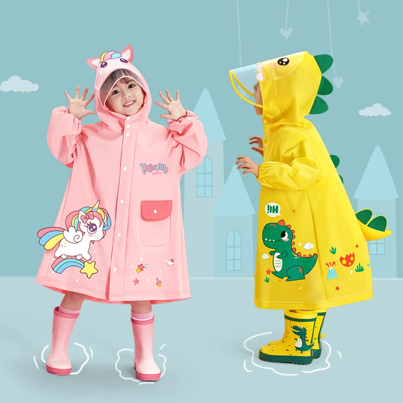 备美儿童雨衣男童女童女孩幼儿园加大加厚新款小学生小童卡通雨披