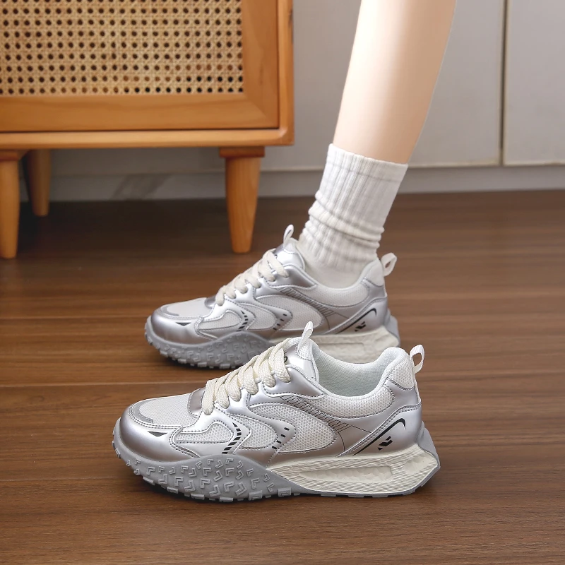 【专柜新品】休闲老爹鞋女2024秋季新款增高鞋子女韩版百搭运动鞋