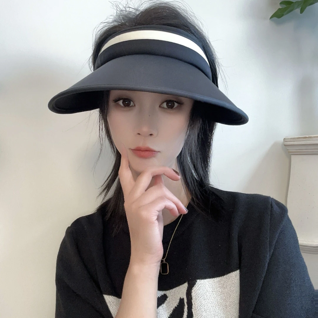 空顶帽女夏季户外游玩防晒遮阳帽子男可折叠易携带百搭显脸小防风