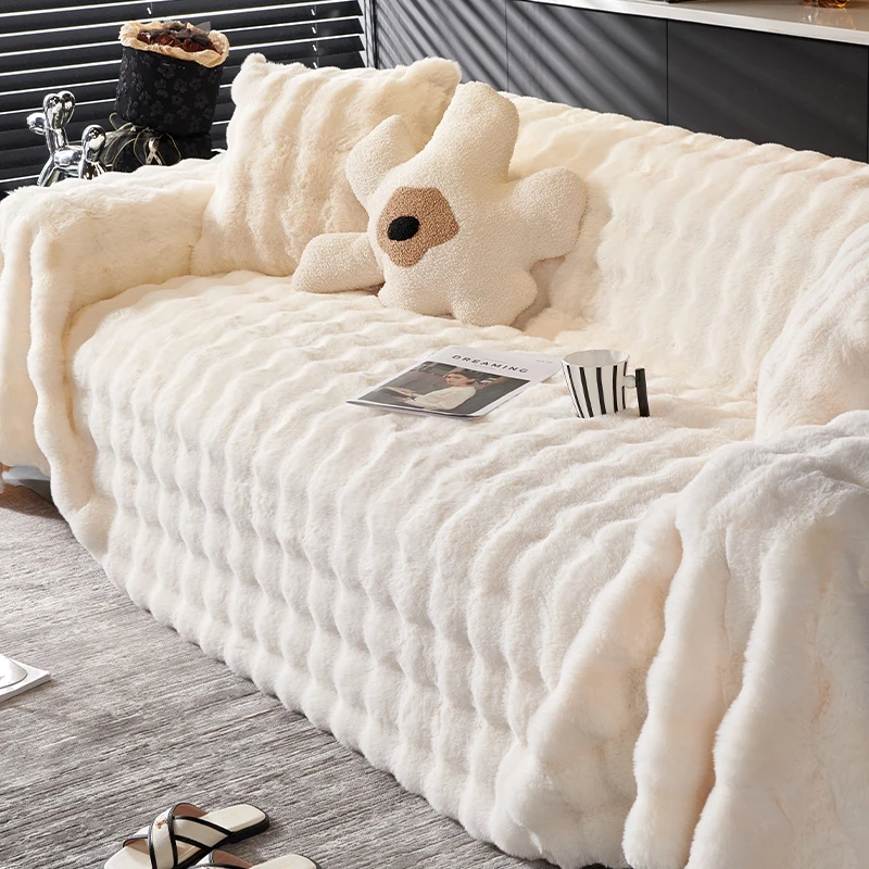新款秋冬季毛绒沙发垫盖布巾防猫爪沙发套罩全包沙发盖毯防滑防尘
