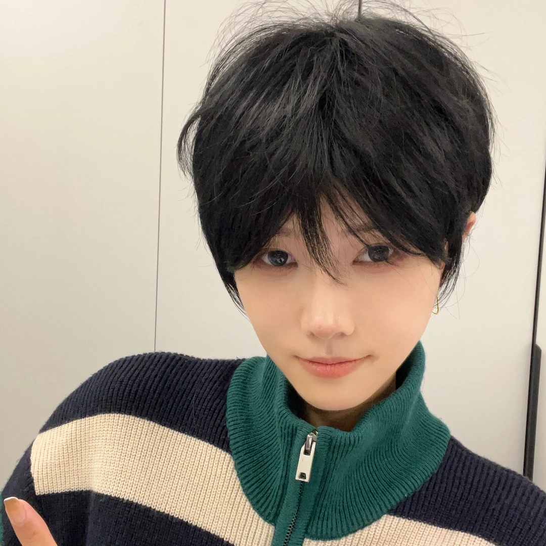 【CC专属】美宿假发男式短发韩版帅气网红微分碎盖中分刘海全头套式