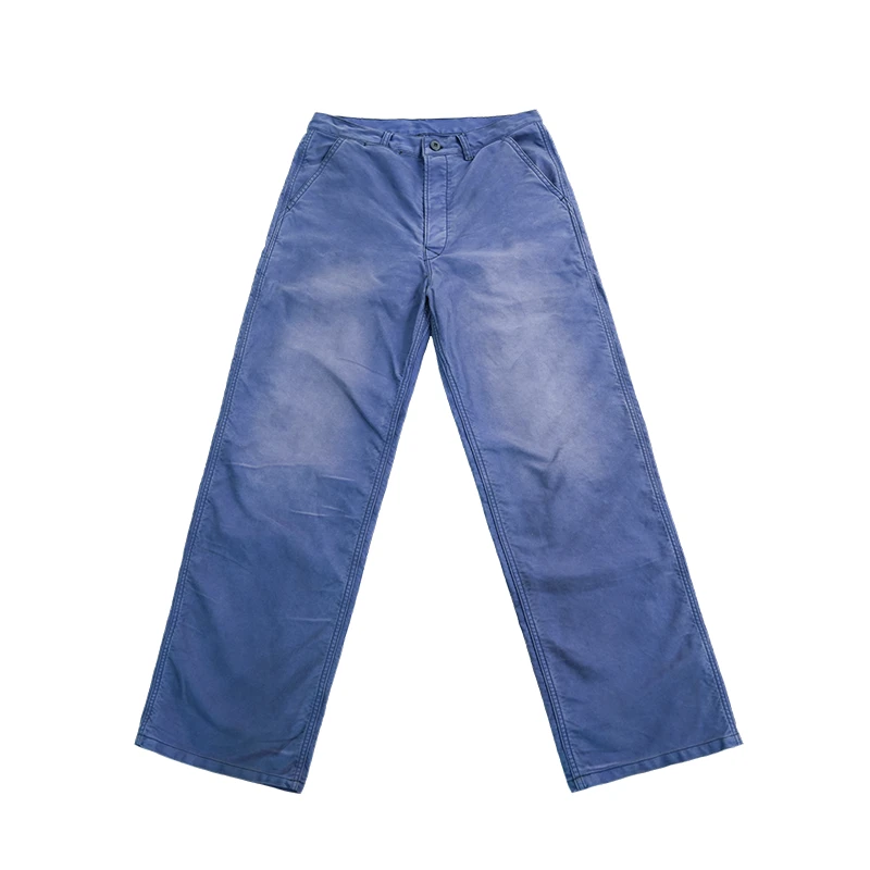 MKSZYFrench Work Pants法式工装裤 鼹鼠皮 法工裤渐变蓝色长裤