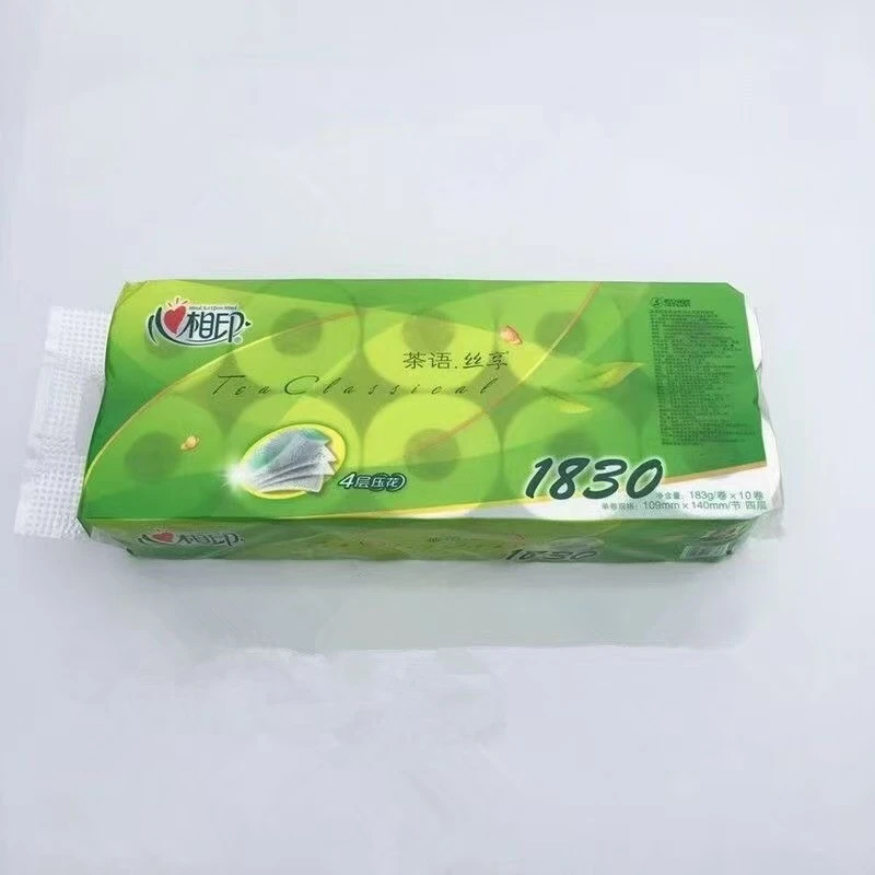 心相印茶语卫生纸1830g柔厚4层空心母婴卷纸家用手纸厕纸批发实惠