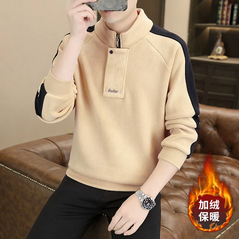 韩版保暖神卫衣男新高领加绒加厚宽松休闲男士上衣