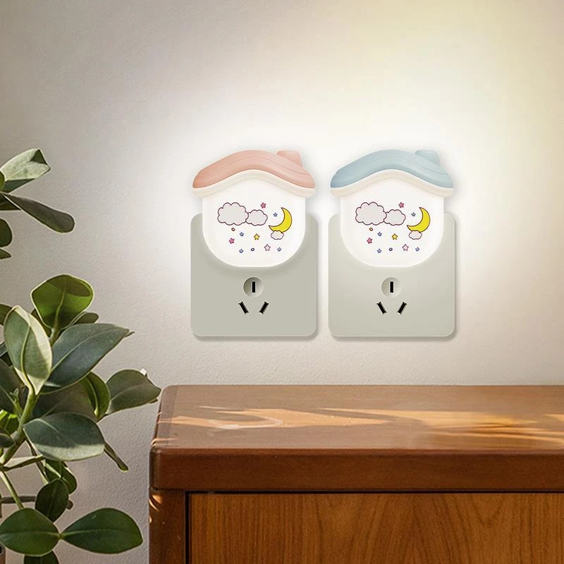可爱创意简约家用客厅卫生间光控感应护眼小夜灯卧室床头喂奶灯