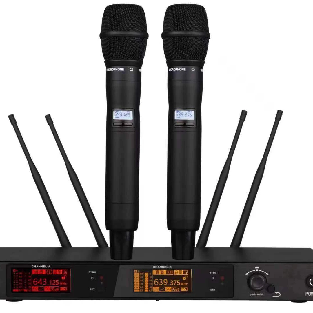 专业舞台演出高品质真分集一拖二无线麦克风