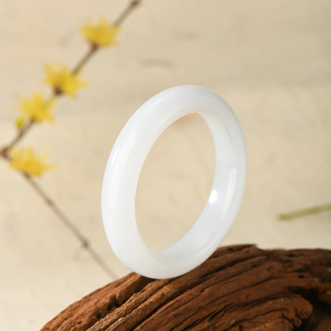 qiyuliangyuan/祺玉良源和田玉 羊脂白玉 高阶平安镯富贵百搭手镯