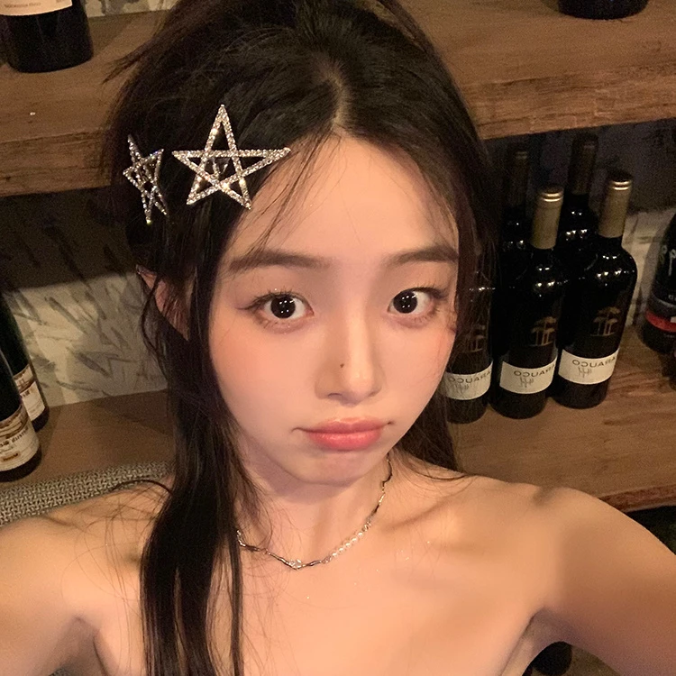 银色星星仙女发夹高级感发饰五角星发卡子刘海侧边夹鸭嘴夹女头饰