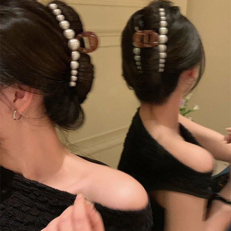 日常好用!赫本风大号气质发抓扎头发夹后脑勺盘发韩国抓夹鲨鱼夹