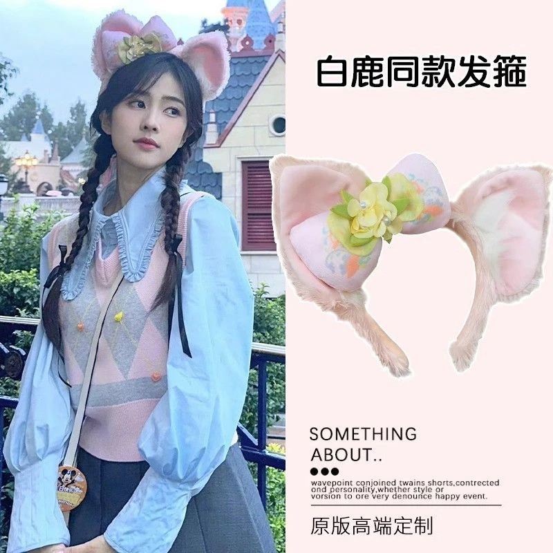 卡哇伊超仙同款头箍少女毛绒发箍女可爱卡通猫耳朵发卡甜美女童