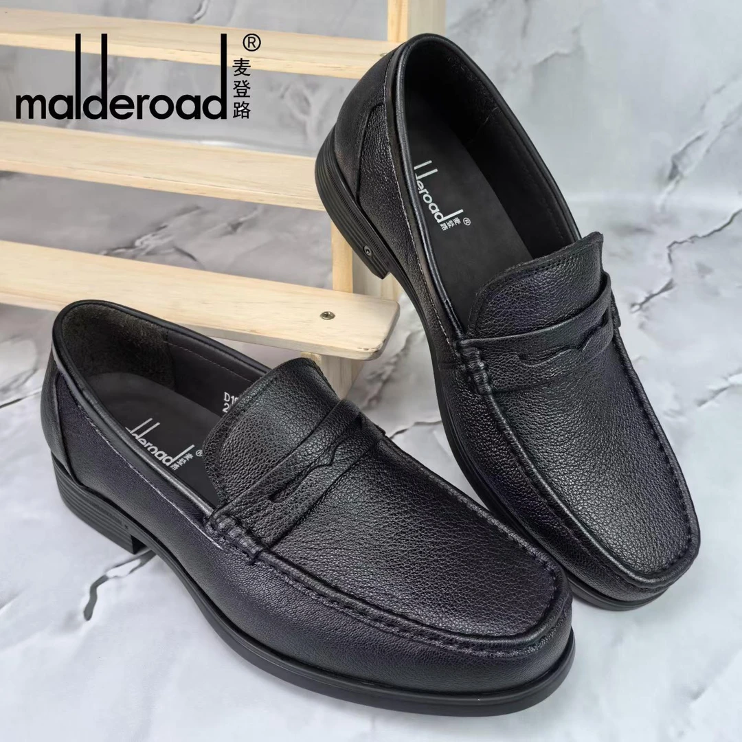 malderoad/麦登路男鞋322商务休闲皮鞋透气乐福鞋软底驾车鞋软面