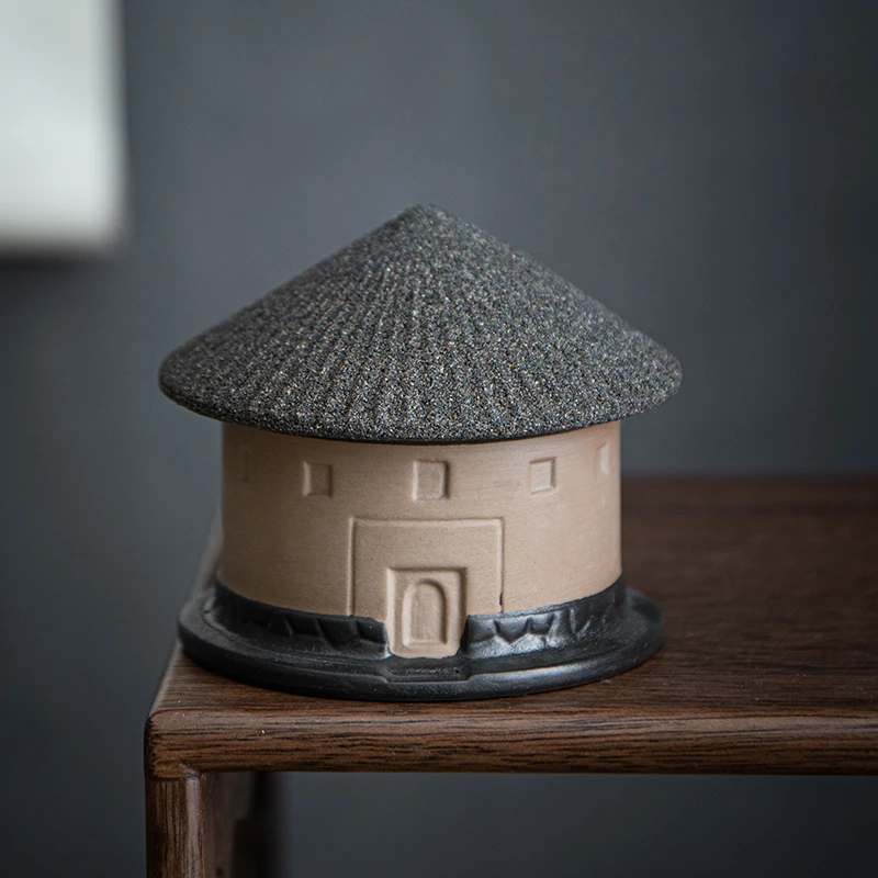 创意土楼茶漏茶滤无孔过滤网茶隔茶托茶宠咖啡过滤器滤茶器复古