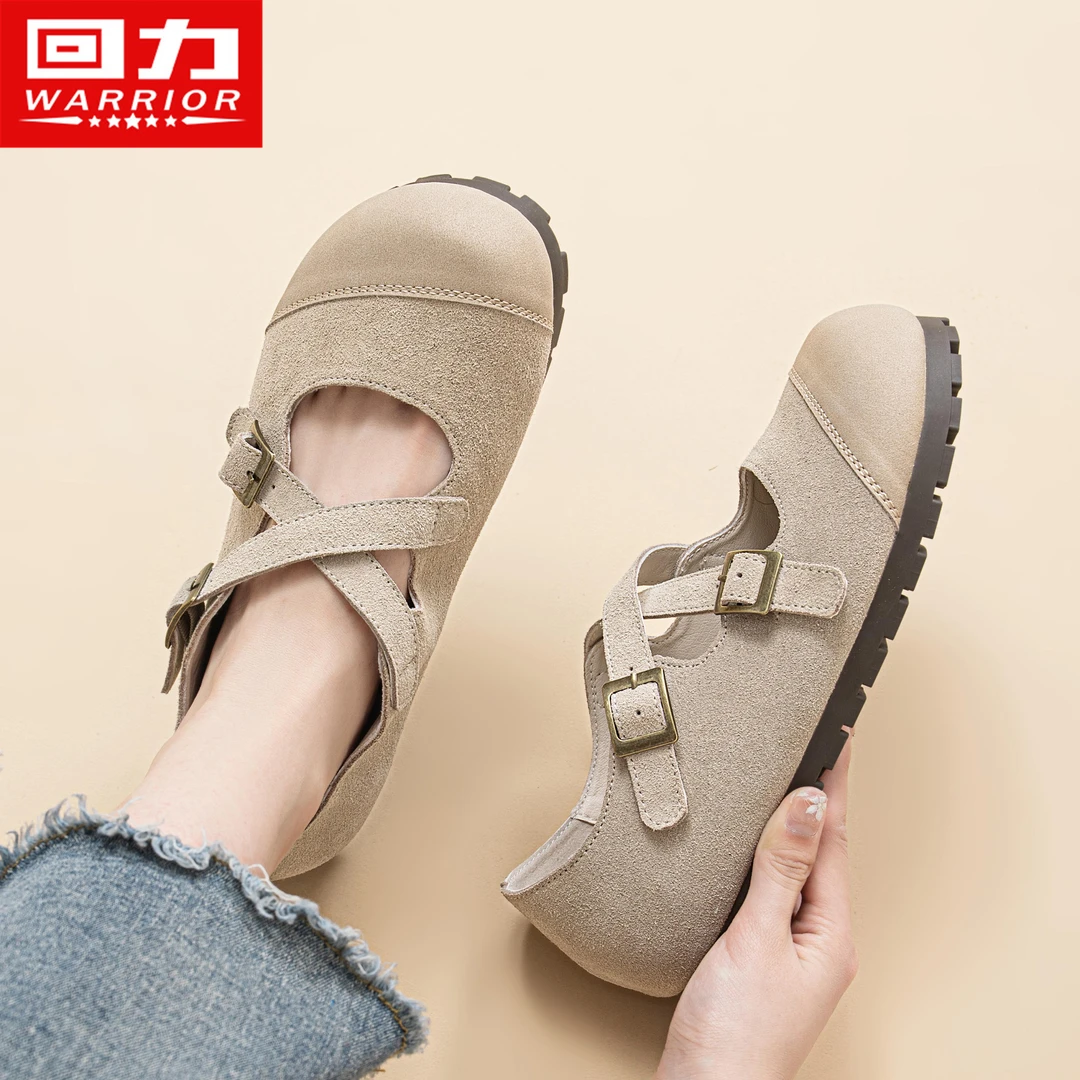 回力正品女鞋春夏季百搭外穿复古时尚包头韩版软底勃肯鞋H013