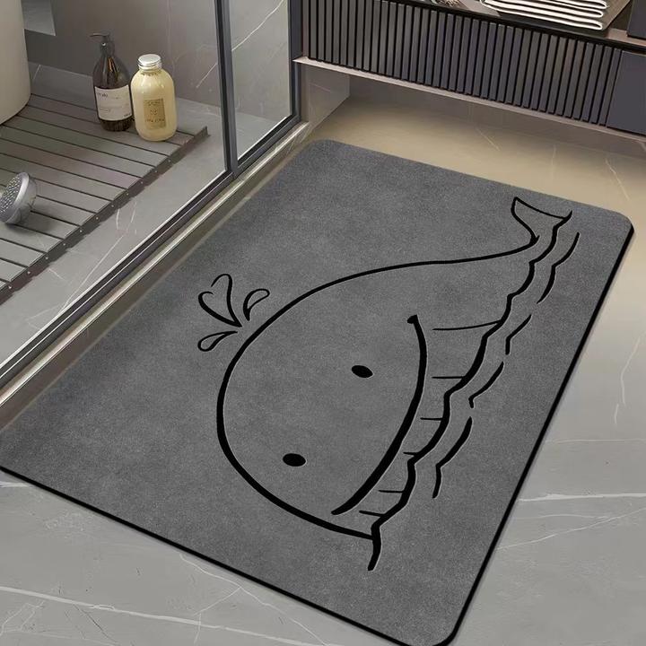 硅藻泥灰色系列浴室卫生间吸水垫防滑速干厕所家用