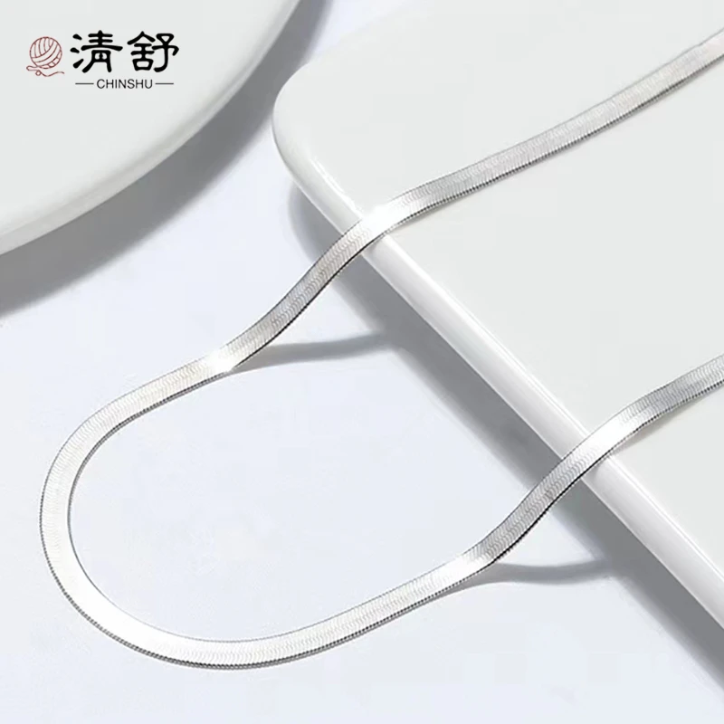 链子925银 极简时尚ins风素银蛇骨链#102026