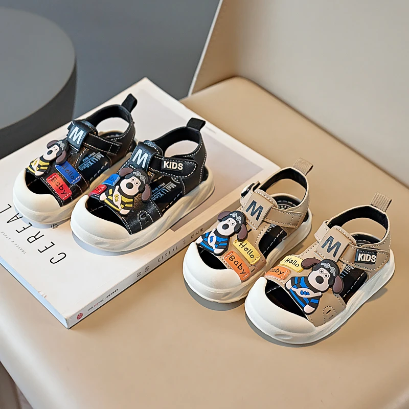 宝宝凉鞋0-1-3岁2女幼儿学步鞋男童包头凉鞋小童软底沙滩鞋儿童鞋