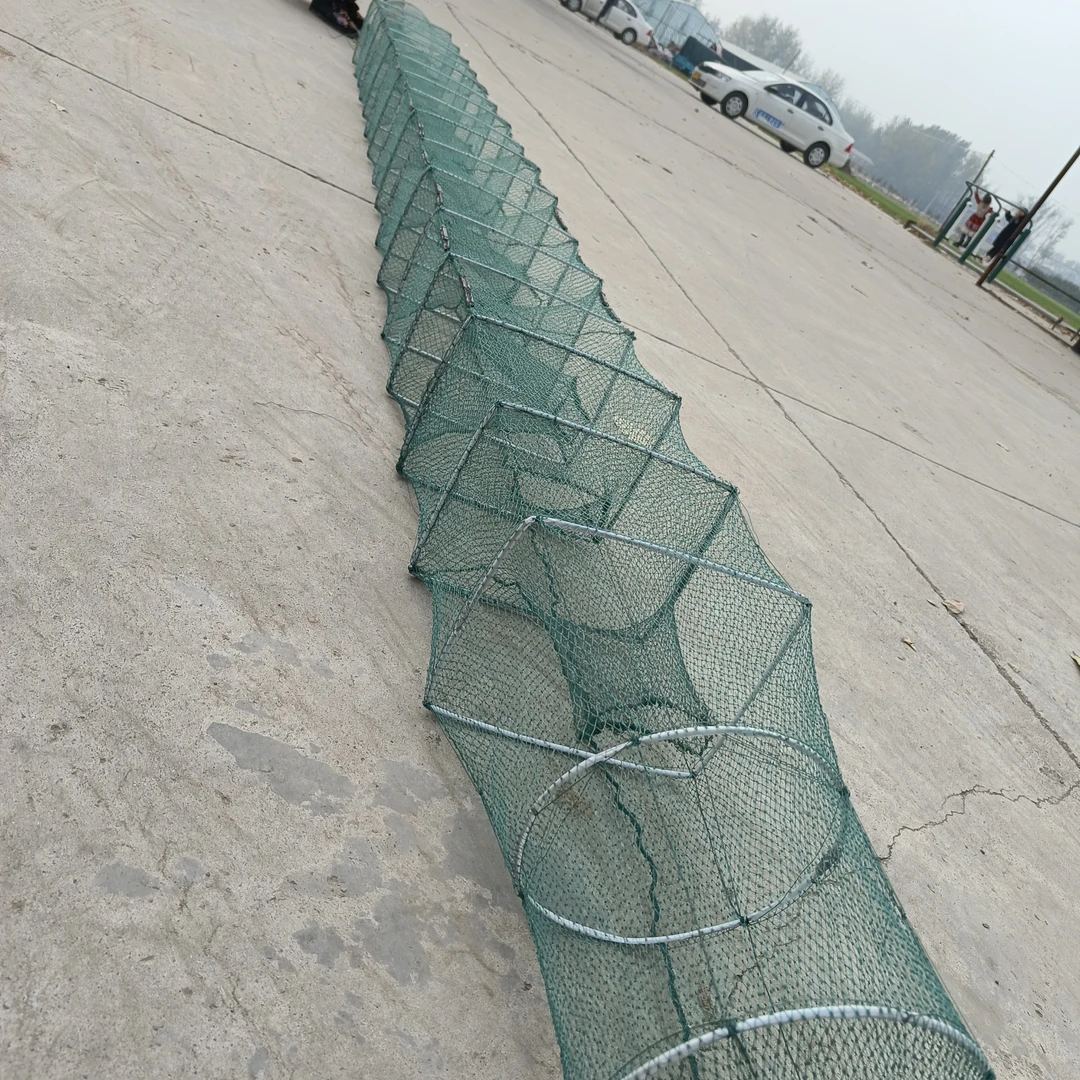 户外渔护倒须口4米长抓鱼地笼20X25有结捕鱼抓黄鳝渔网鱼网捕鱼笼