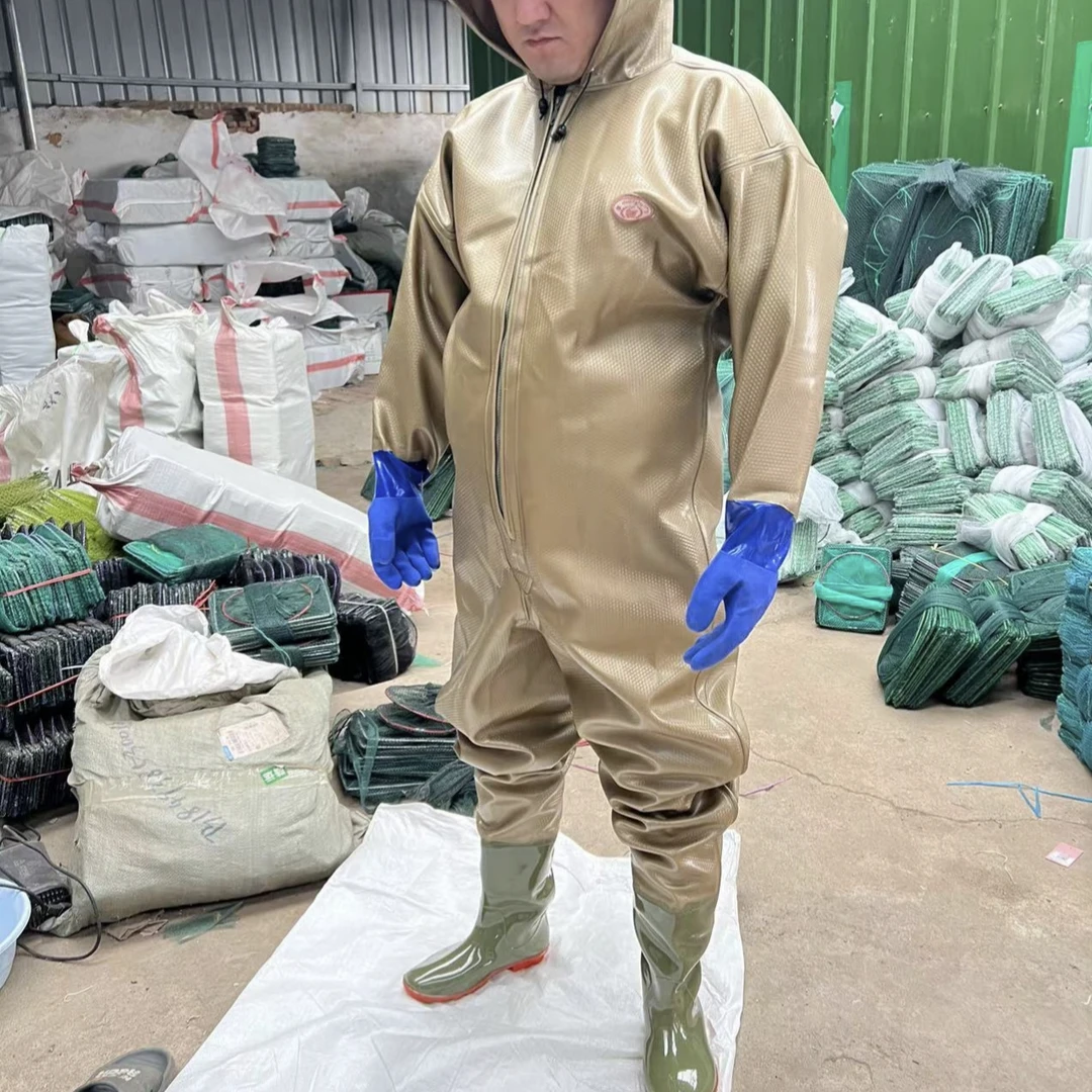 户外加厚一体式下水裤防滑鞋底防水防寒适合赶海捕鱼抓鱼打鱼冬天
