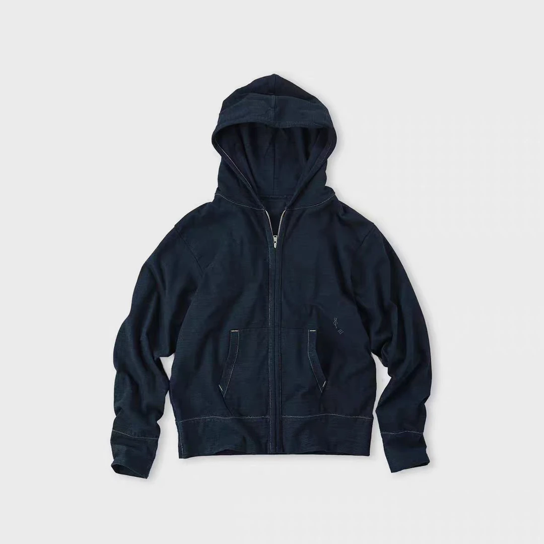 经典复古百搭休闲刺绣后背印花连帽卫衣开衫MA4SYDZ1276