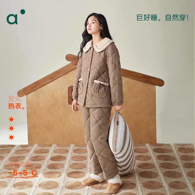 安之伴【巨保暖】三层夹棉甜美可爱冬季睡衣女款家居服82451121860
