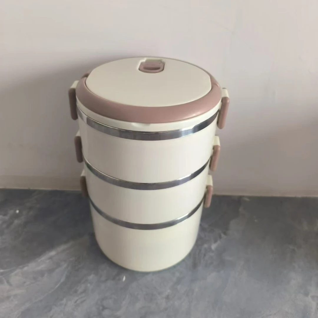 食品级不锈钢大容量三层保温饭盒带盖