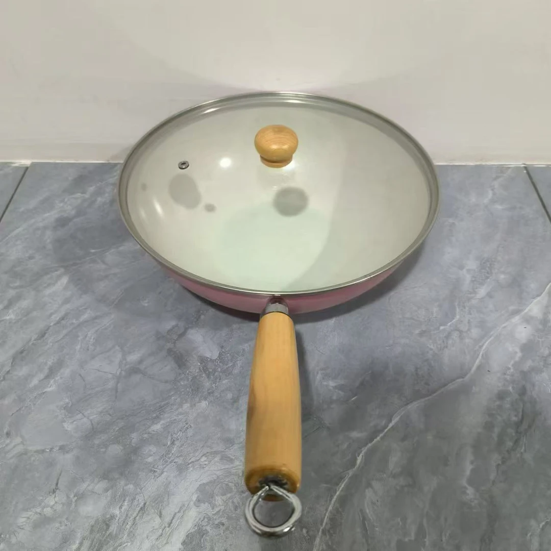 樱花粉炒锅高颜值不粘锅