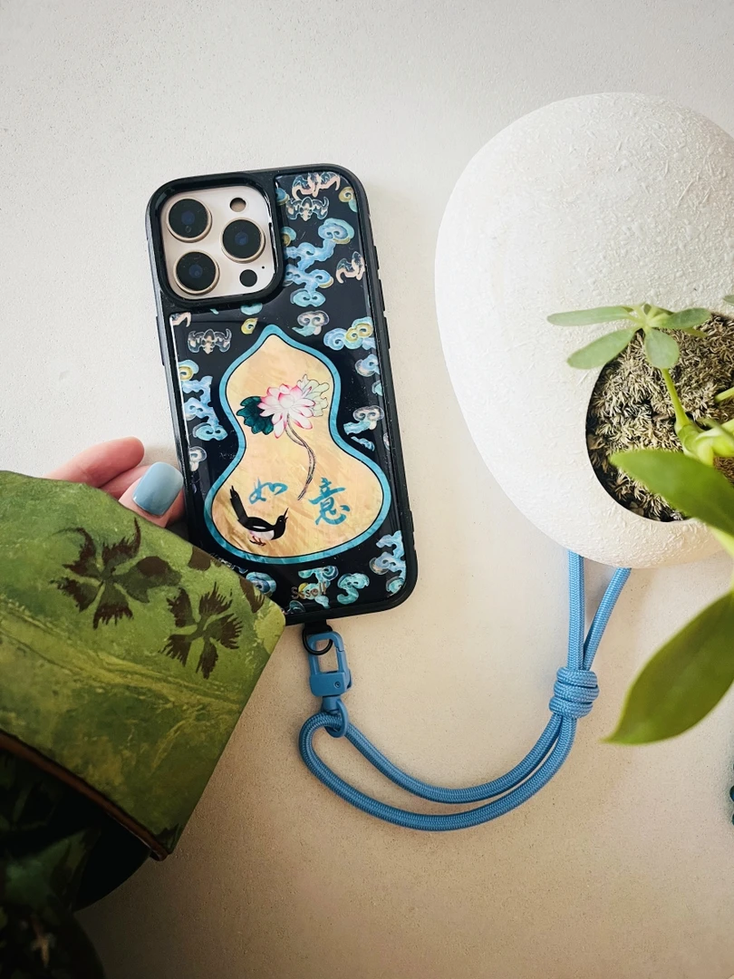 ssself如意葫芦国风手机壳适用苹果16pro原创中国风精美全包贝母