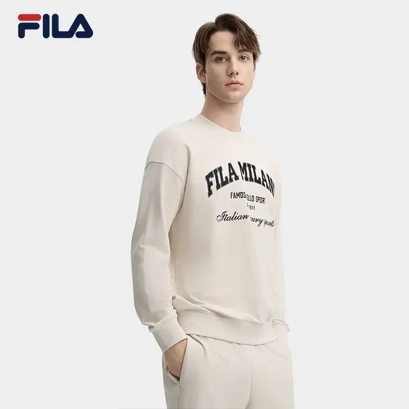 fila/斐乐 男子时尚休闲领卫衣通勤内搭套头卫衣男休闲舒适