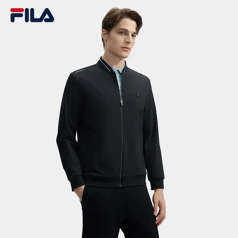 fila/斐乐 【商务休闲行政夹克】秋新款运动外套黑色百搭休闲舒适