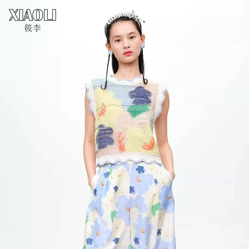 XIAOLI筱李宽松针织背心百搭马甲多巴胺