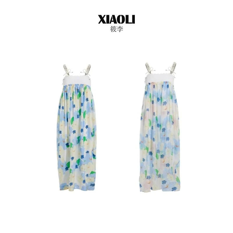 XIAOLI筱李 设计师品牌 春夏度假印花吊带连衣裙