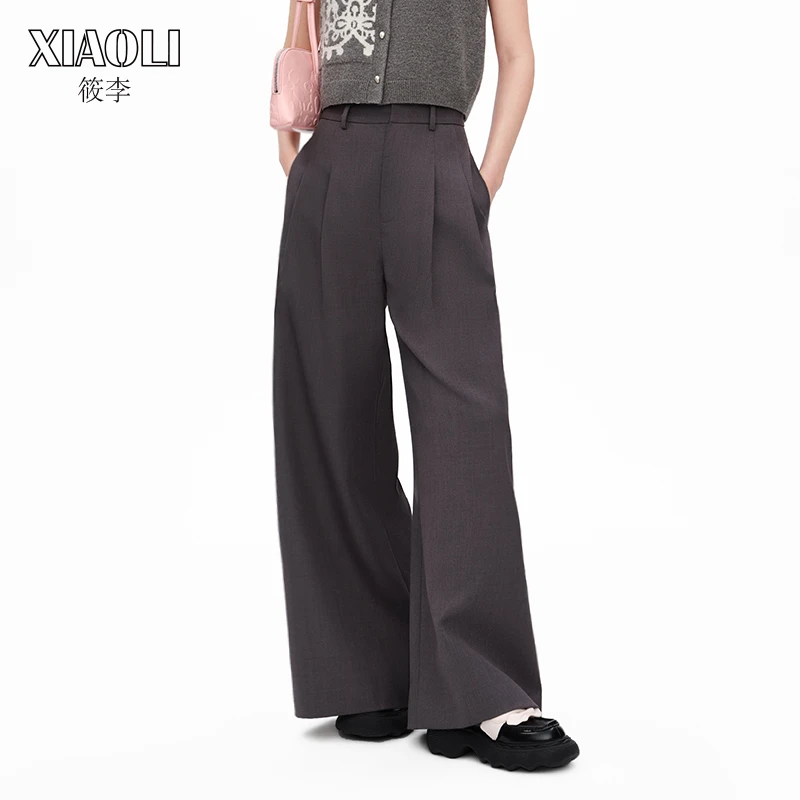 XIAOLI筱李毛晓彤同款设计师品牌宽松阔腿西装裤显瘦