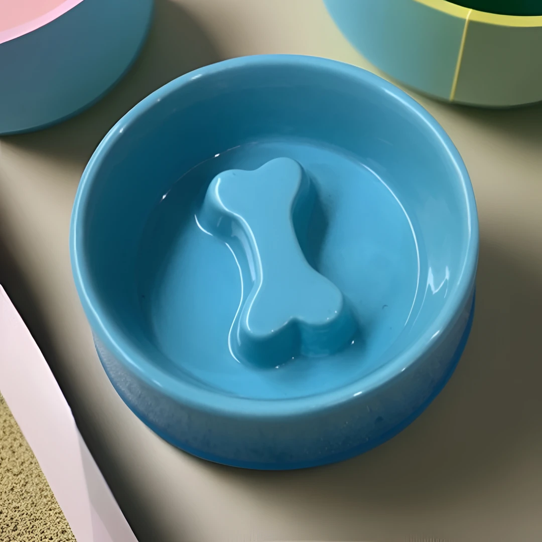 狗狗陶瓷慢食碗缓食防止生吞狗碗慢食盆防噎碗宠物碗大中型犬