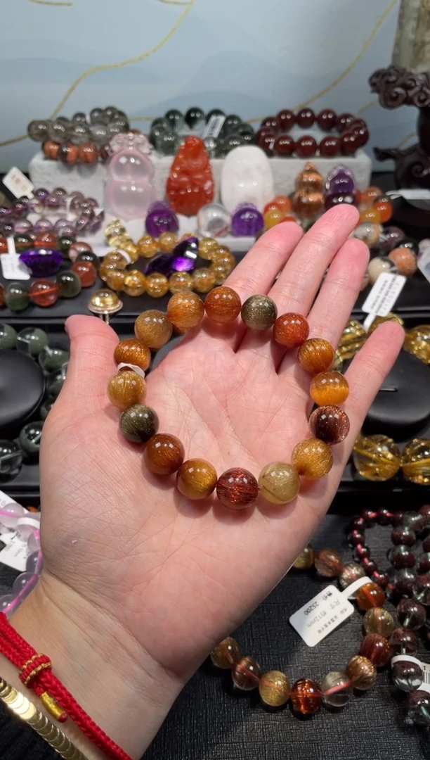 【闪购商品】水晶手链未镶嵌发晶多宝手链13mm左右