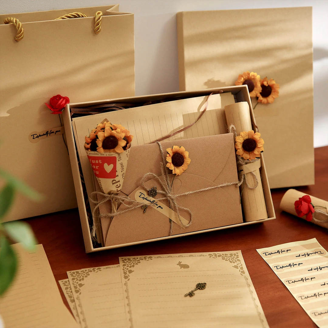 仪式感高端伴手礼信封信纸礼盒套装 手写浪漫情书生日告白礼物盒