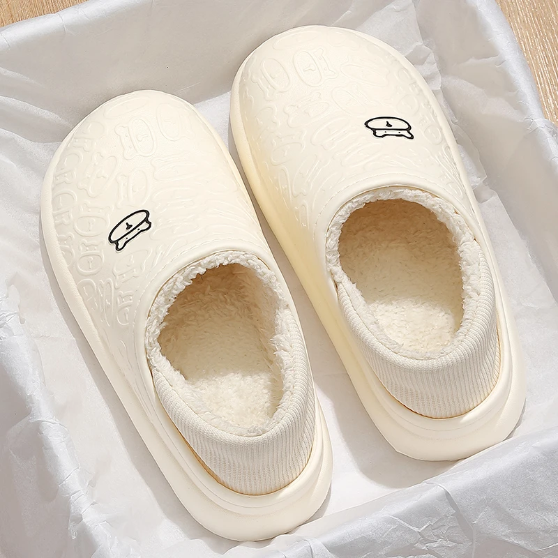 小熊棉拖鞋女冬季防水2023新款踩屎感秋冬加绒包跟防滑月子鞋外穿