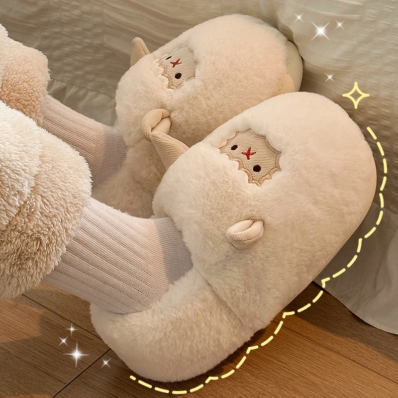 棉拖鞋女士冬季外穿2023新款包跟室内家居办公室毛毛软底加绒棉鞋