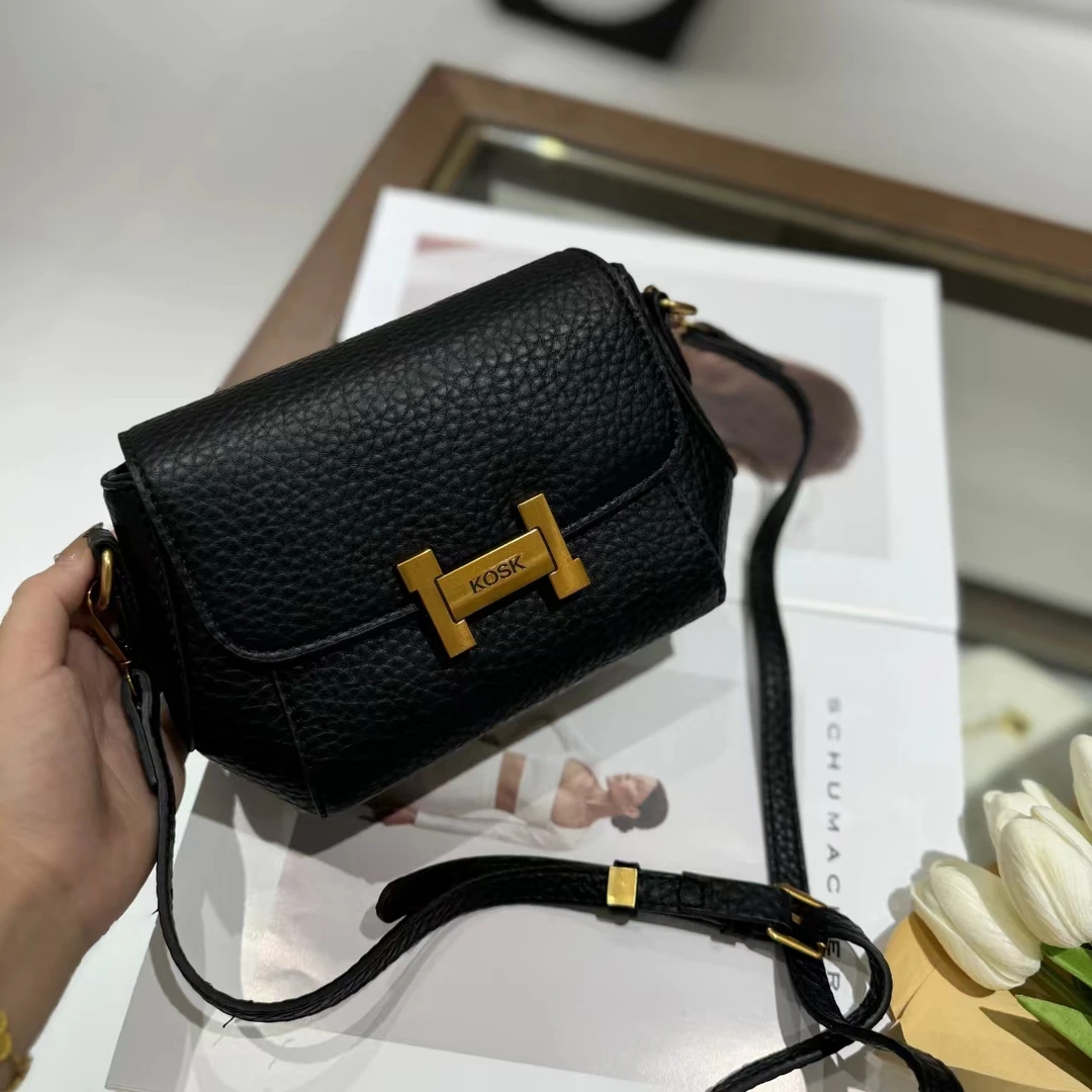 新款轻奢百搭高级感气质时尚斜挎女士包8765黑