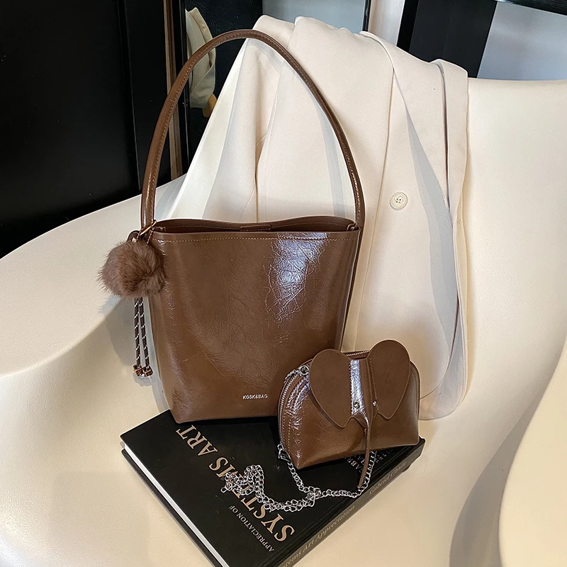 新款轻奢百搭高级感气质时尚斜挎女士包1209棕