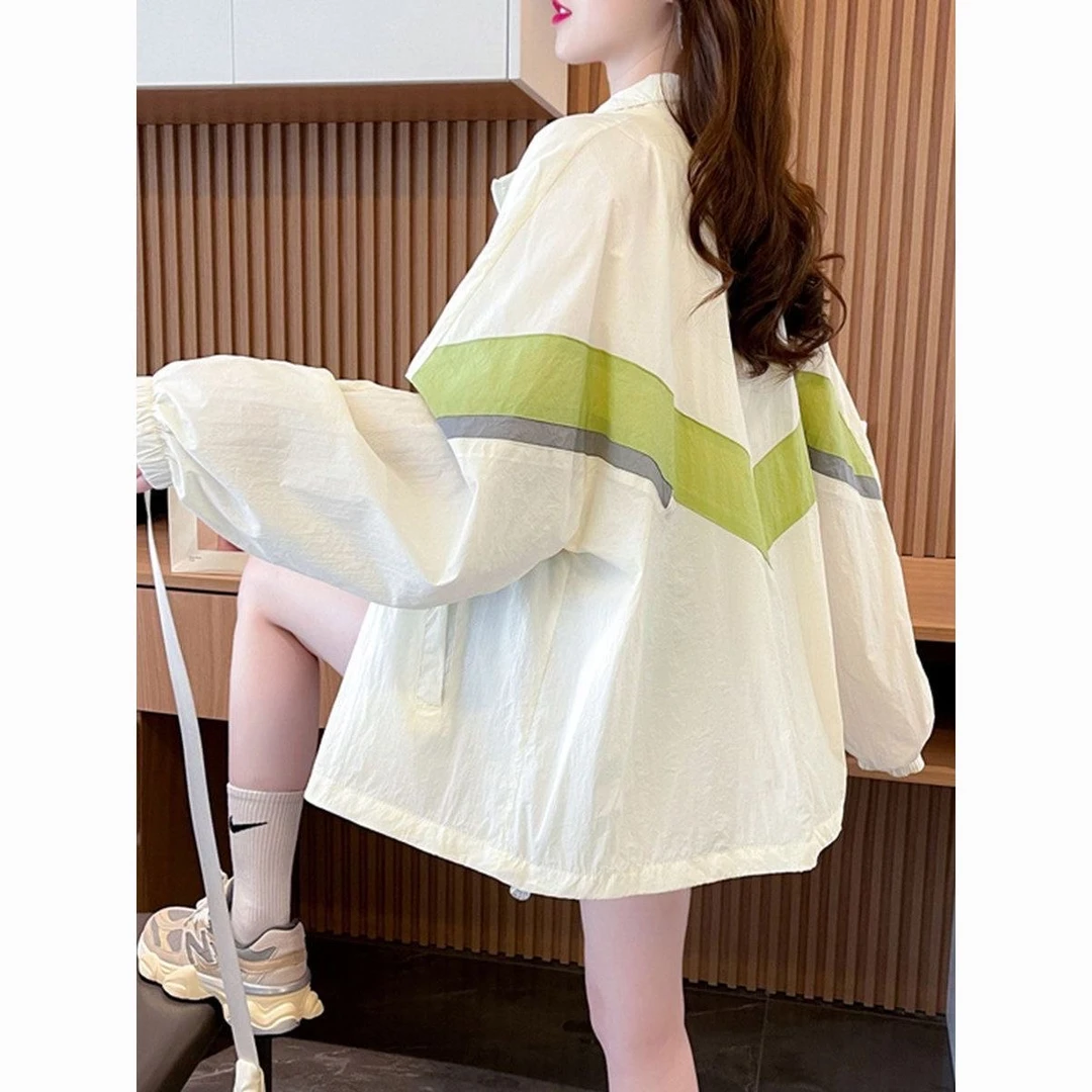 防晒衣女外穿时尚休闲上衣韩版宽松大码女款女装夏季新款薄外套