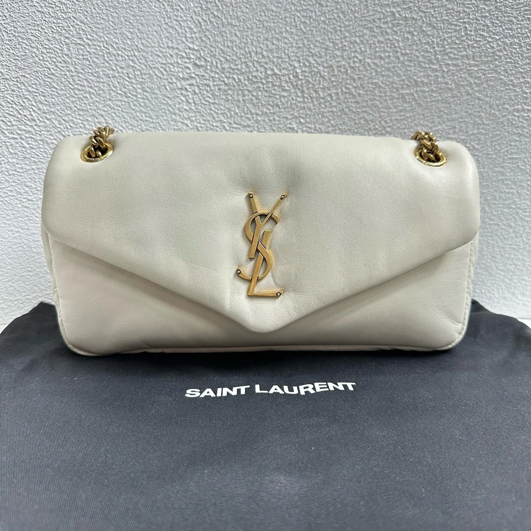 99新 YSL/圣罗兰 【阿庞】j00795/奶白色CALYPSO云朵包/带尘袋