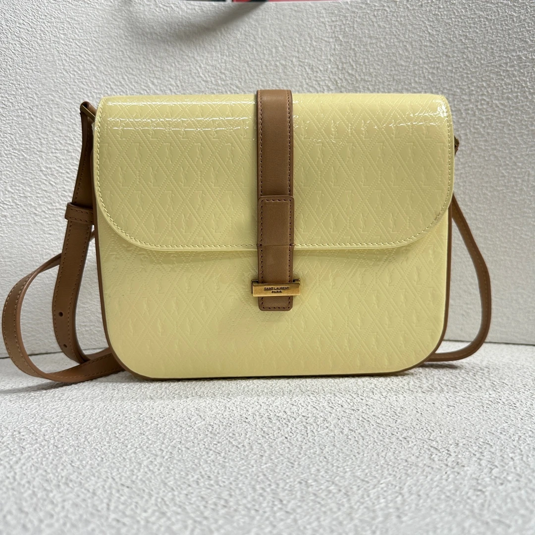 95新 YSL/圣罗兰 【阿庞】j01606/ysl邮差包/单肩包/压纹插扣设计/
