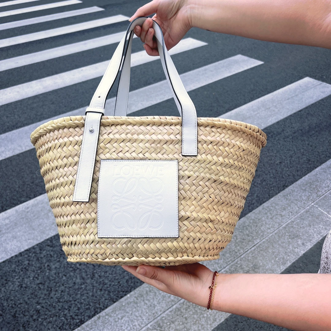 95新 LOEWE/罗意威 【阿庞】j00458/手袋 草编手提包 专柜价