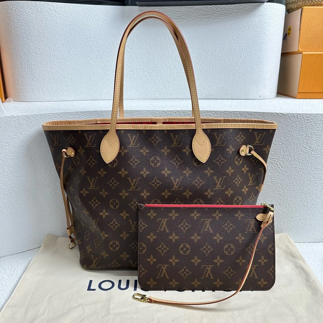 99新 LouisVuitton/路易威登 【阿庞】j00778/ neverfull老花单肩包